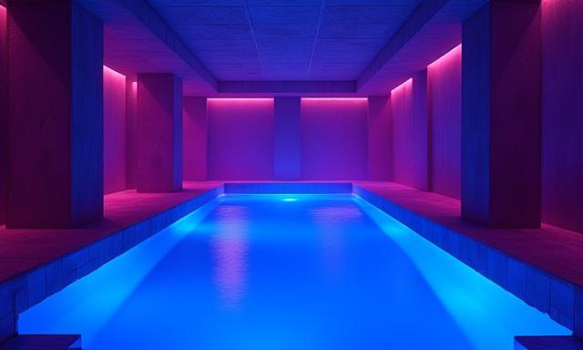 Hydrotherapy pool with nebula lighting